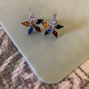 Vintage b David signed Star earrings